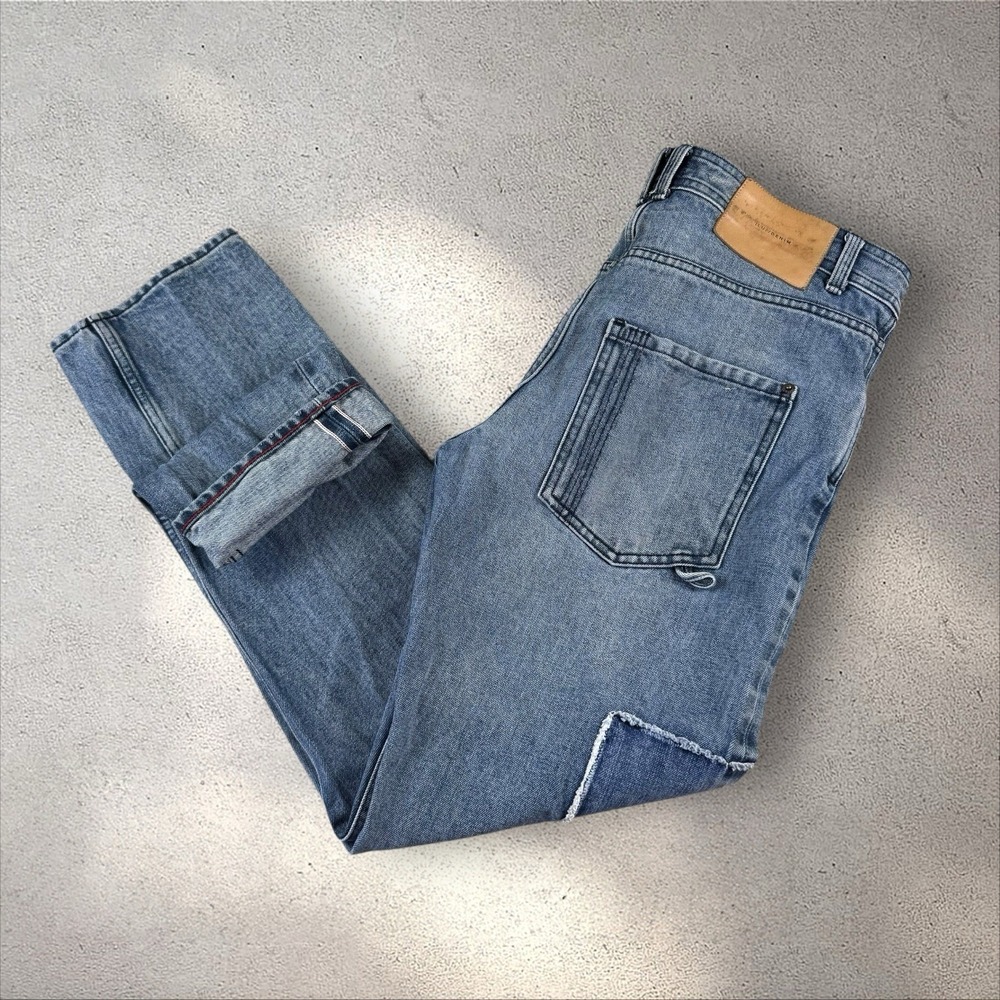 Men's Straight Jeans in Light Blue Denim